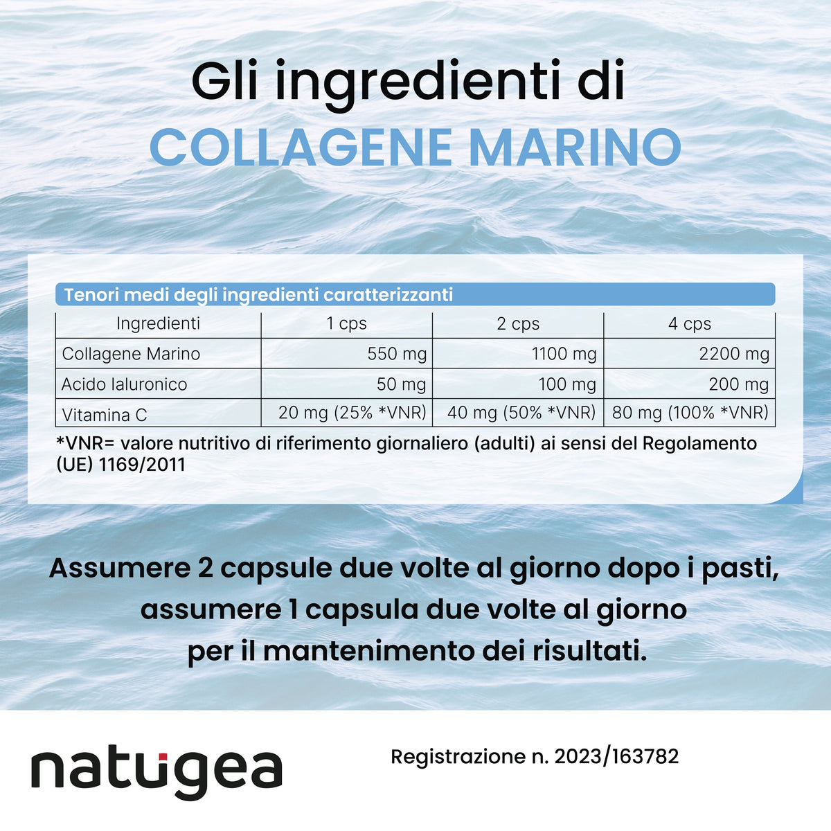 Collagene marino idrolizzato per pelle – Peptan® Tipo 1 con Acido Ialuronico e Vitamina C